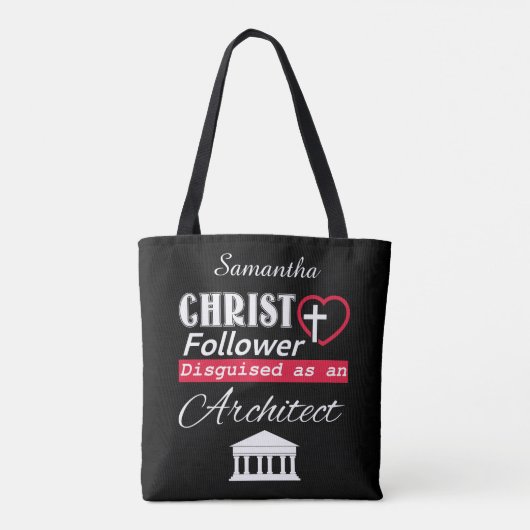 Christus Follower verdacht als architect Christeli Tote Bag (Achterkant)