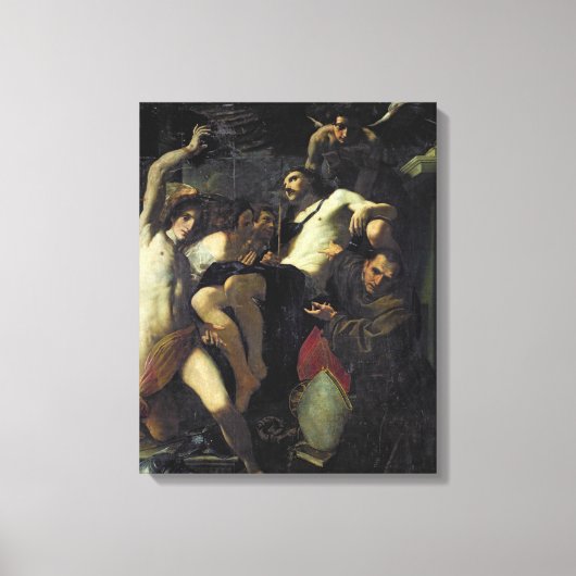 Christus Geadoreerd door Angels, St. Sebastian Canvas Afdruk (Voorkant)