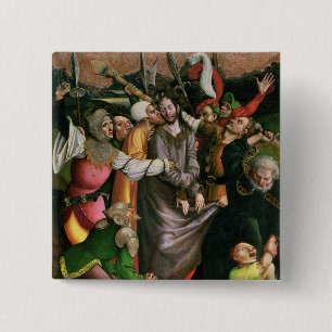 Christus gearresteerd in de tuin van Gethsemane Vierkante Button 5,1 Cm