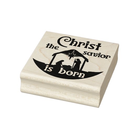 Christus Geboorte Kerstmis Religieus Plein Hout Rubberstempel (Stempel)
