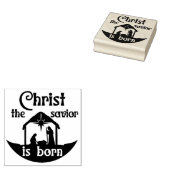 Christus Geboorte Kerstmis Religieus Plein Hout Rubberstempel (Gestempeld)