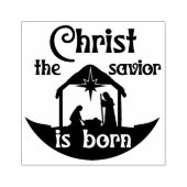 Christus Geboorte Kerstmis Religieus Plein Hout Rubberstempel (Afrduk)
