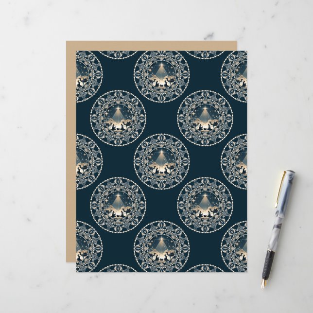 Christus Geboorte Ster van Wonder Polka Dot Mandal (Voorkant / Achterkant in situ)