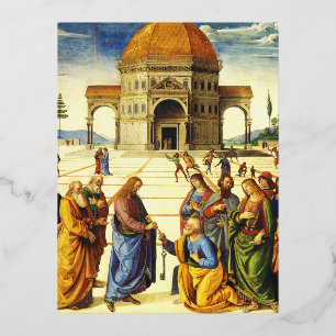 Christus geeft de sleutels aan Sint-Pieter Folie Feestdagen Briefkaart