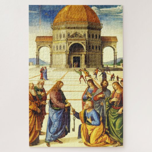Christus geeft de sleutels aan Sint-Pieter Legpuzzel (Verticaal)