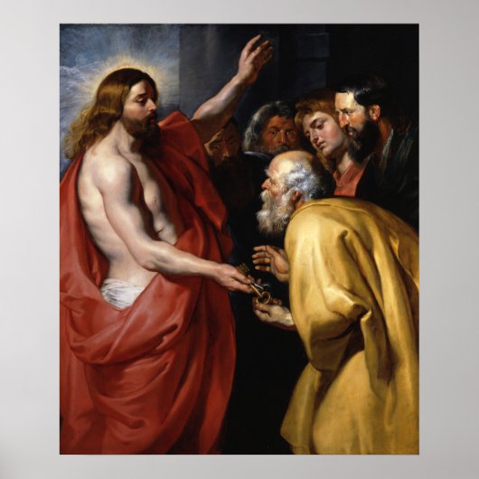Christus geeft de sleutels van de hemel aan Petrus Poster (Voorkant)