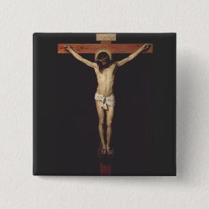 Christus gekruisigd door Diego Velazquez Vierkante Button 5,1 Cm