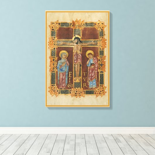 Christus gekruisigde gestrekte canvas (Insitu (Houten vloer))