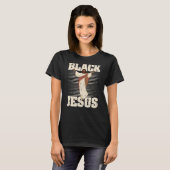 Christus gelooft Merry Kerstmis Religous Black Jes T-shirt (Voorkant volledig)