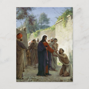Christus geneest de blinde man van Carl Bloch Briefkaart
