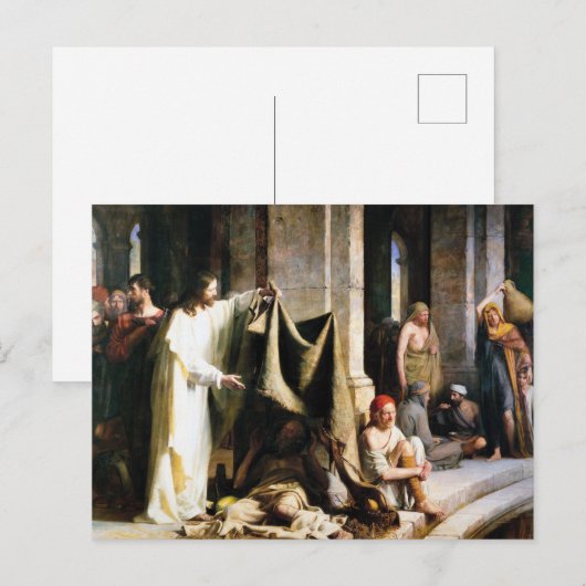 Christus geneest de zieken bij Bethesda door Carl  Feestdagenkaart (Voorkant / Achterkant)