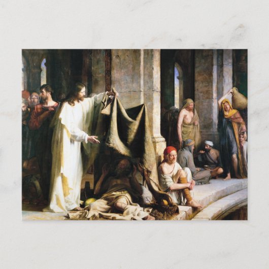 Christus geneest de zieken bij Bethesda door Carl  Feestdagenkaart (Voorkant)