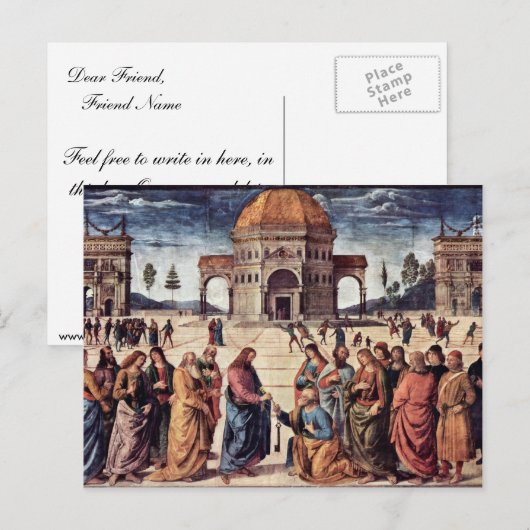 Christus Hands St. Peter The Keys naar het koninkr Briefkaart (Voorkant / Achterkant)