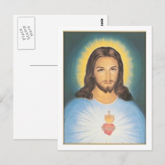 Christus heilige hart briefkaart (Voorkant / Achterkant)