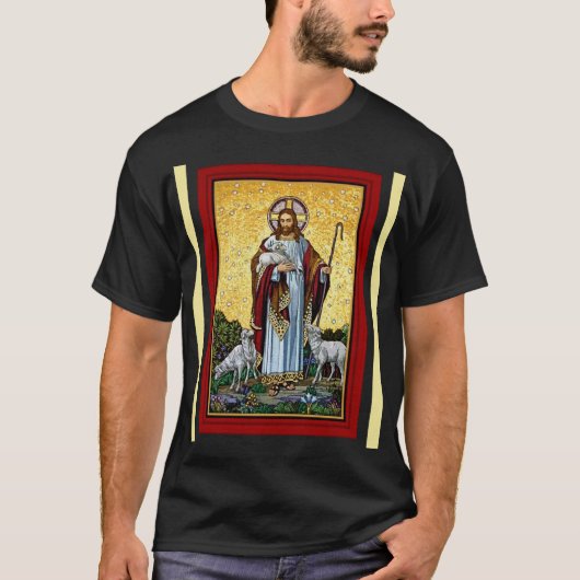 CHRISTUS, HET GOEDE HERDER MOZAÏEK T-SHIRT (Voorkant)