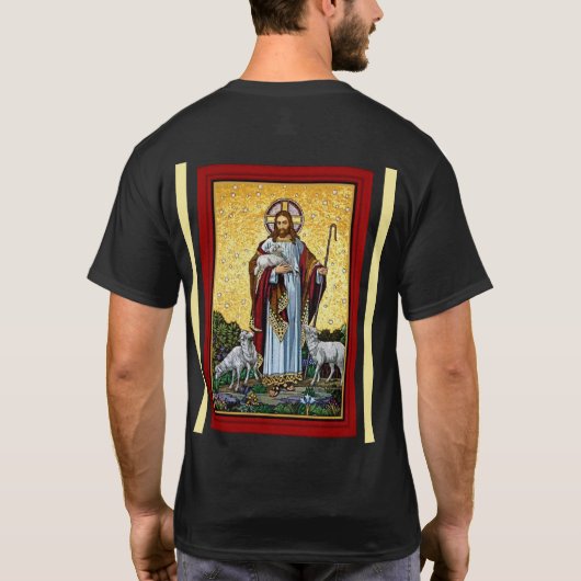 CHRISTUS, HET GOEDE HERDER MOZAÏEK T-SHIRT (Achterkant)