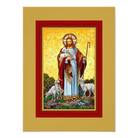 CHRISTUS, HET GOEDE HERDERMOZAÏEK FOTO AFDRUK (Voorkant)