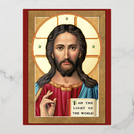 Christus het licht van de wereld folie feestdagen briefkaart