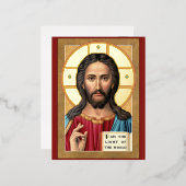 Christus het licht van de wereld folie feestdagen briefkaart (Voorkant / Achterkant)