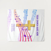 CHRISTUS HET MIDDENPUNT Kerkgordijn voor christeli Wandkleed (Voorkant (horizontaal))