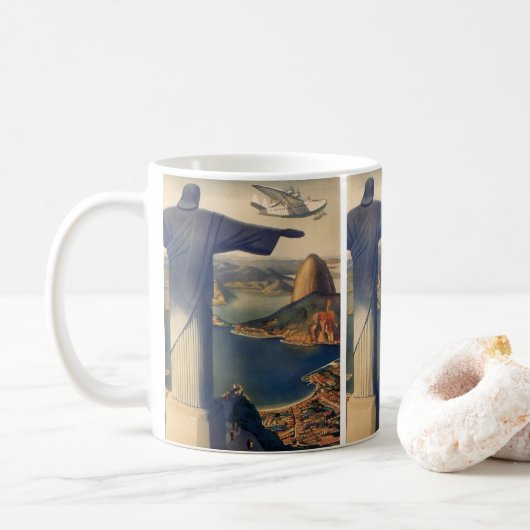 Christus het Redeemer-beeld, Rio de Janeiro, Brazi Koffiemok (Met donut)