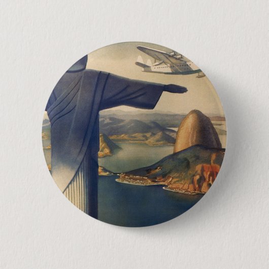 Christus het Redeemer-beeld, Rio de Janeiro, Brazi Ronde Button 5,7 Cm (Voorkant)