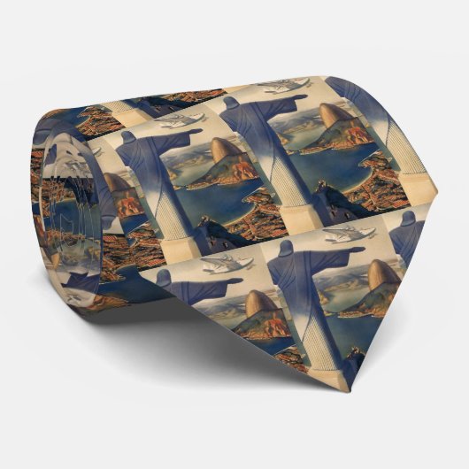 Christus het Redeemer-beeld, Rio de Janeiro, Brazi Stropdas (Opgerold)