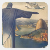 Christus het Redeemer-beeld, Rio de Janeiro, Brazi Vierkante Sticker (Voorkant)