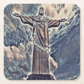 Christus het terugdeemeerstandbeeld kartonnen onderzetters (Voorkant)