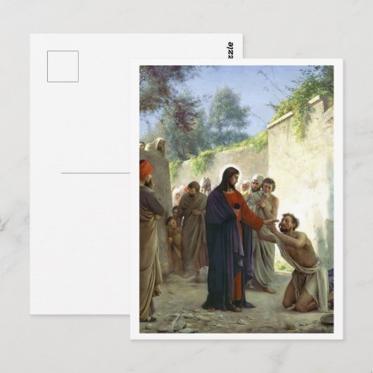 Christus Het witte Man genezen Briefkaart (Voorkant / Achterkant)