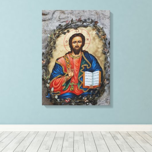 Christus Icon Cave tekening Canvas Print (Insitu (Houten vloer))