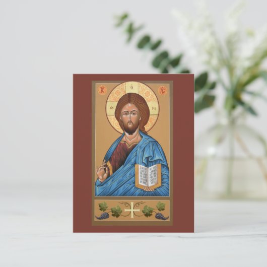 Christus Icon Prayer-kaart Briefkaart (Staand voorkant)