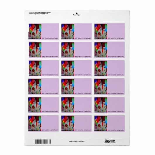 Christus in de kerst houden etiket (Full Sheet)