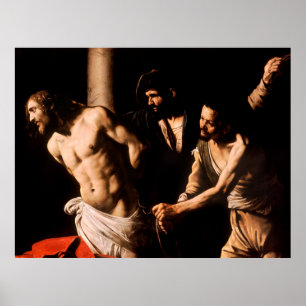 Christus in de kolom van Caravaggio (1607) Poster