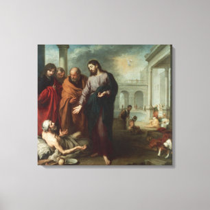 Christus in de pool van Bethesda, 1667-70 (olie op Canvas Afdruk
