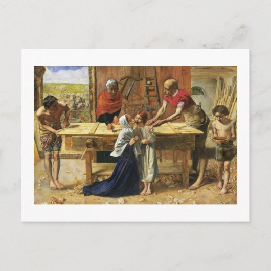 Christus in de timmerkraan van zijn vader briefkaart (Voorkant)