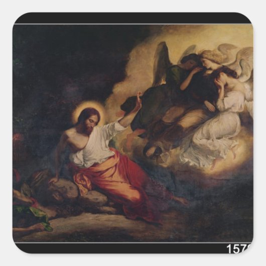 Christus in de tuin van de olijven, 1827 vierkante sticker (Voorkant)