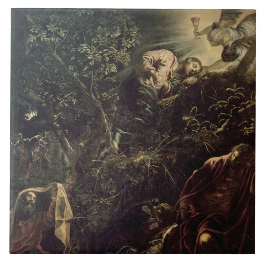 Christus in de tuin van Gethsemane 2 Tegeltje (Voorkant)