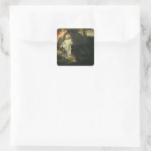 Christus in de tuin van Gethsemane 3 Vierkante Sticker (Tas)