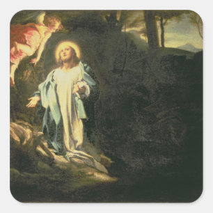 Christus in de tuin van Gethsemane 3 Vierkante Sticker