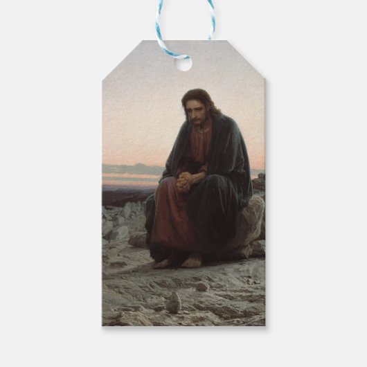 Christus in de wilde natuur (door Ivan Kramskoi) Cadeaulabel (Voorkant)