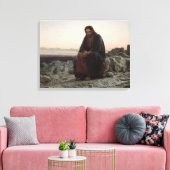 Christus in de wilde natuur (door Ivan Kramskoi) Canvas Afdruk (Insitu (Woonkamer))