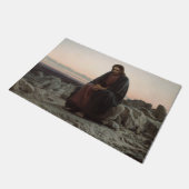 Christus in de wilde natuur (door Ivan Kramskoi) Deurmat (Schuin)
