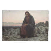 Christus in de wilde natuur (door Ivan Kramskoi) Kussensloop (Achterkant)