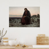 Christus in de wilde natuur (door Ivan Kramskoi) Poster (Keuken)