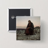Christus in de wilde natuur (door Ivan Kramskoi) Vierkante Button 5,1 Cm (Voorkant /achterkant)