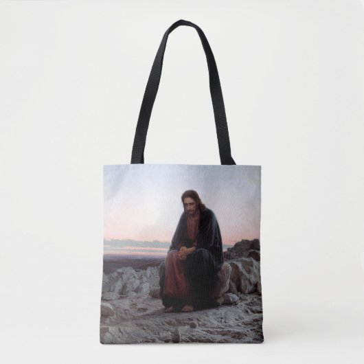 Christus in de wilde natuur, Ivan Kramskoi Tote Bag (Voorkant)