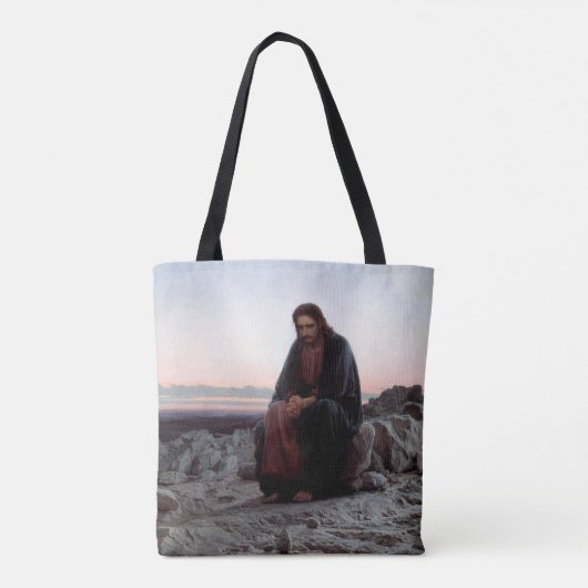 Christus in de wilde natuur, Ivan Kramskoi Tote Bag (Achterkant)