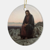 Christus in de wildernis (door Ivan Kramskoi) Keramisch Ornament (Links)