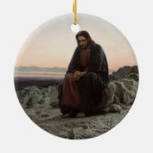 Christus in de wildernis (door Ivan Kramskoi) Keramisch Ornament (Achterkant)